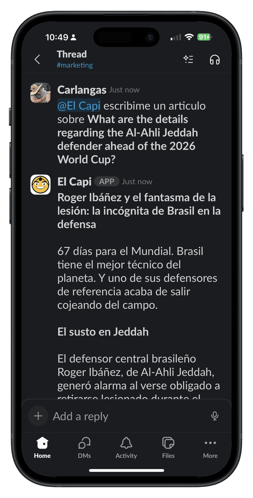 El Capi on slack
